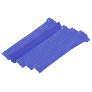 Hook and Loop Cable Ties, 8" Blue, 25 PK