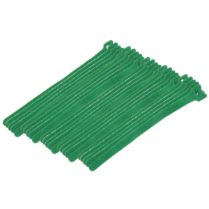 Hook and Loop Cable Ties, 8" Green, 25 PK