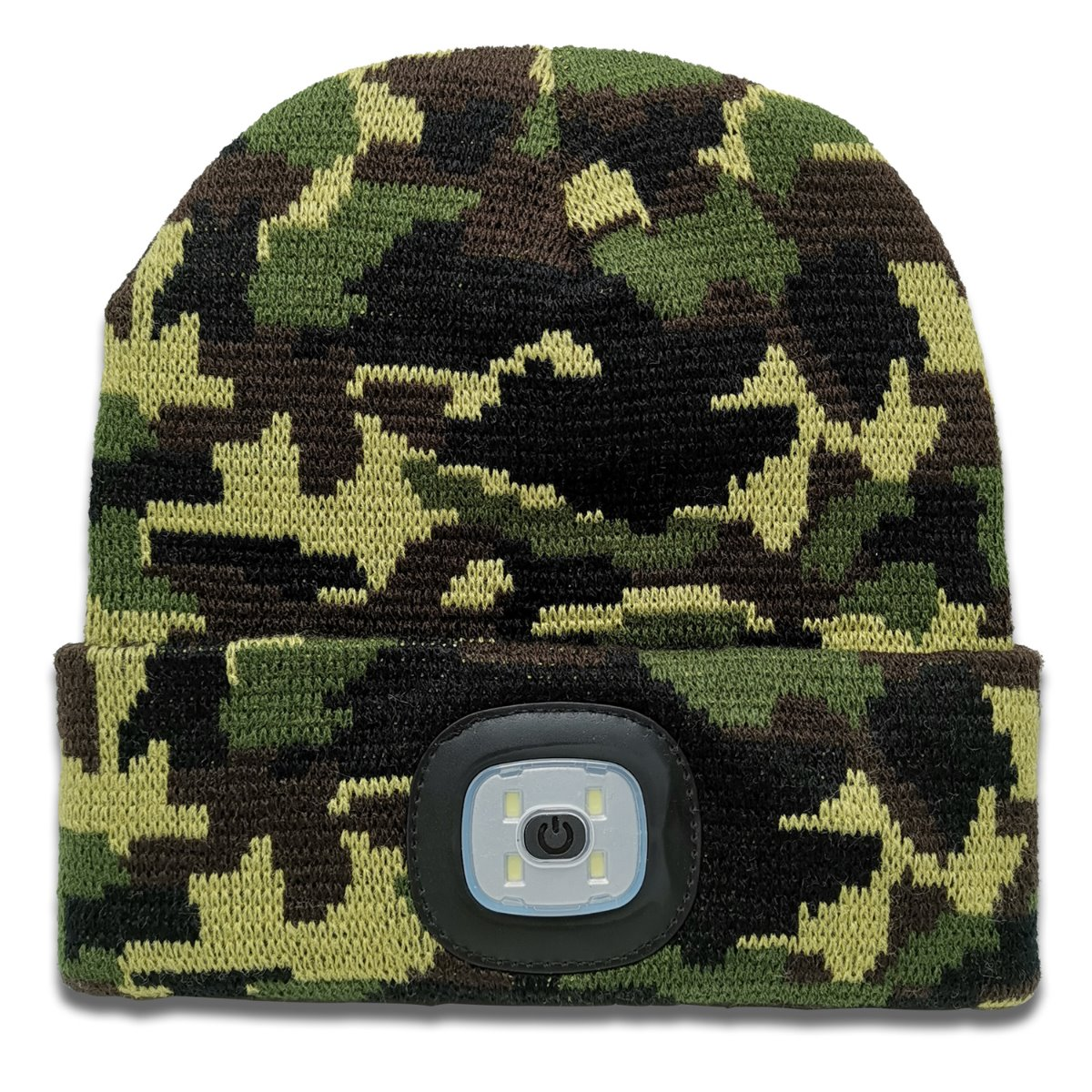 USB LED Rechargeable Beanie Headlight Camo