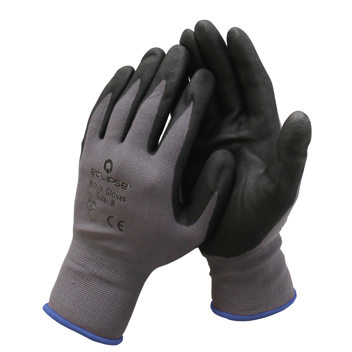 Nitrile Coated Work Gloves, Medium, Size 8
