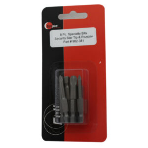 8 Pc Assortment Pack Specialty(5 lobe security & pozidriv) Bit Set