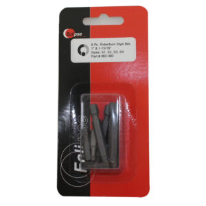 8 Pc Robertson Style Insert Bit Set-Sizes: S1,S2,S3,S4 1" & 1-15/16" lengths