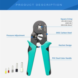Square Crimp Wire Ferrule Crimper AWG 28-7 - Image 3