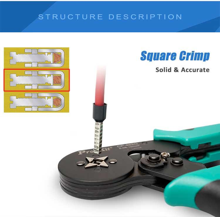 Square Crimp Wire Ferrule Crimper AWG 28-7