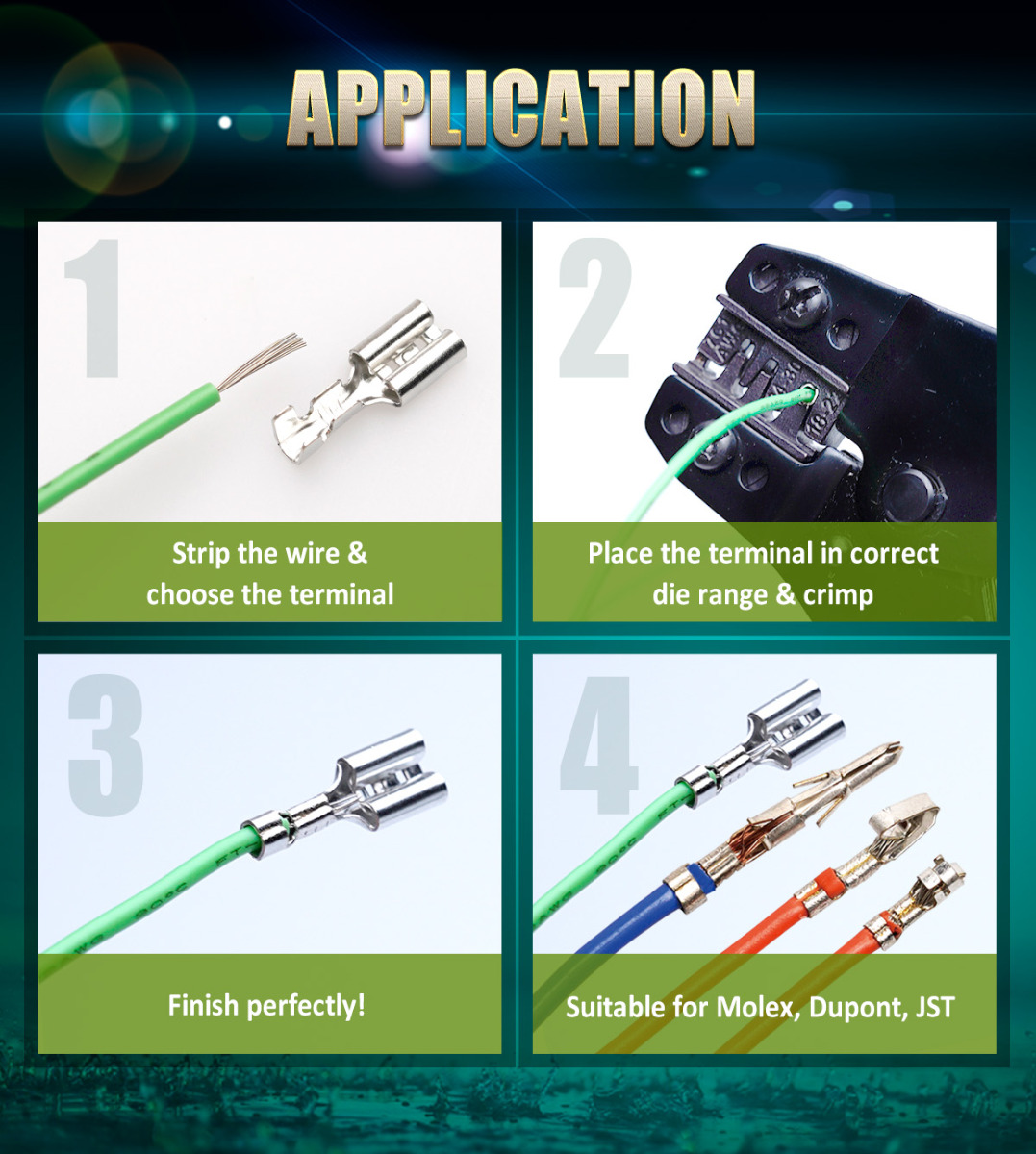 Compact Crimper for Open Barrel Contacts AWG 30-24, 22-18