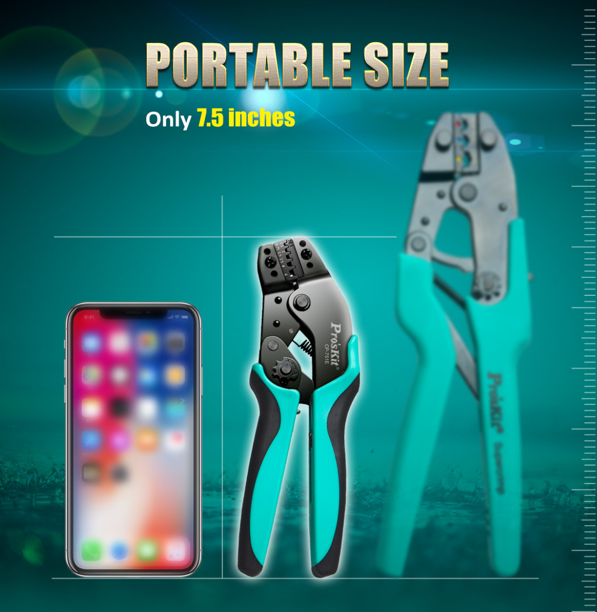 Compact Crimper for Wire Ferrules AWG  22-10