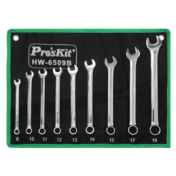 9 Pc Combination Wrench Set, Metric