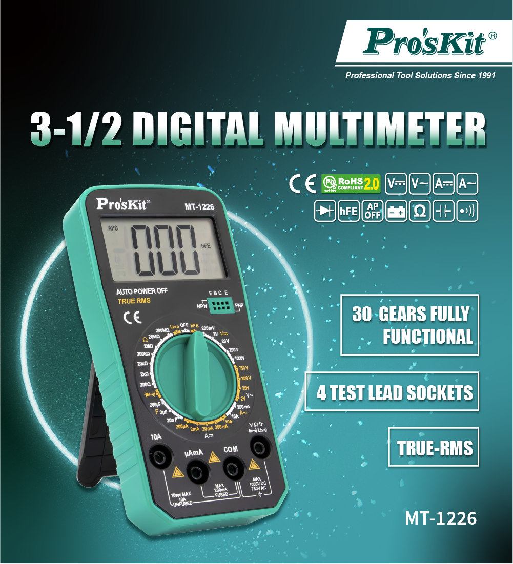 3-1/2 Digit True-RMS Digital Multimeter