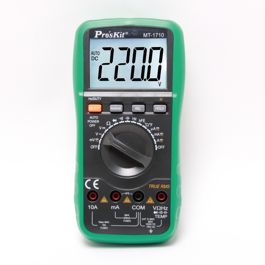 3-3/4 Digits 3999 Counts True-RMS Auto Range Multimeter with Resistance, Frequency, Capacitance, Temperature Tests
