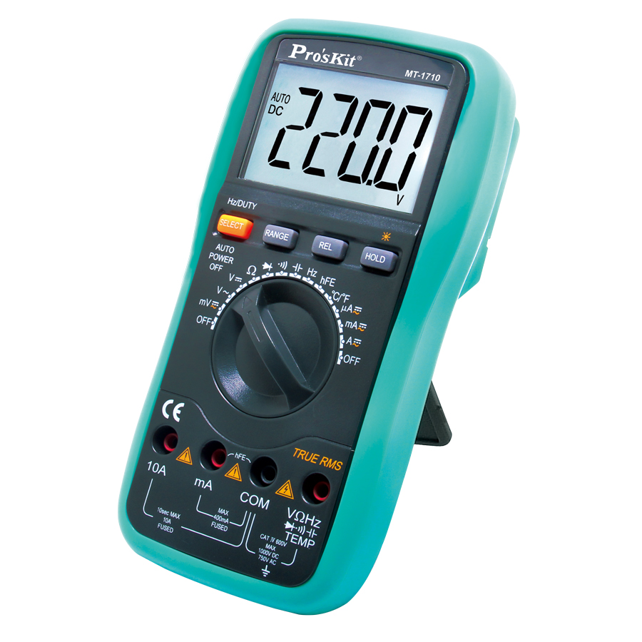 3-3/4 Digits 3999 Counts True-RMS Auto Range Multimeter with Resistance, Frequency, Capacitance, Temperature Tests
