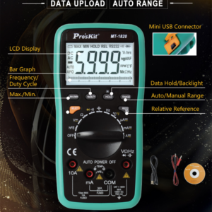 3-5/6 digits 5999 Counts Dual Display Digital Multimeter with USB, Resistance, Frequency, Capacitance, Diode, Transistor Tests - Image 4