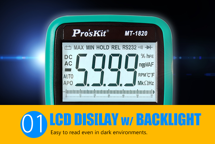 3-5/6 digits 5999 Counts Dual Display Digital Multimeter with USB, Resistance, Frequency, Capacitance, Diode, Transistor Tests