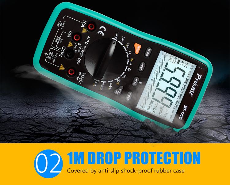 3-5/6 digits 5999 Counts Dual Display Digital Multimeter with USB, Resistance, Frequency, Capacitance, Diode, Transistor Tests