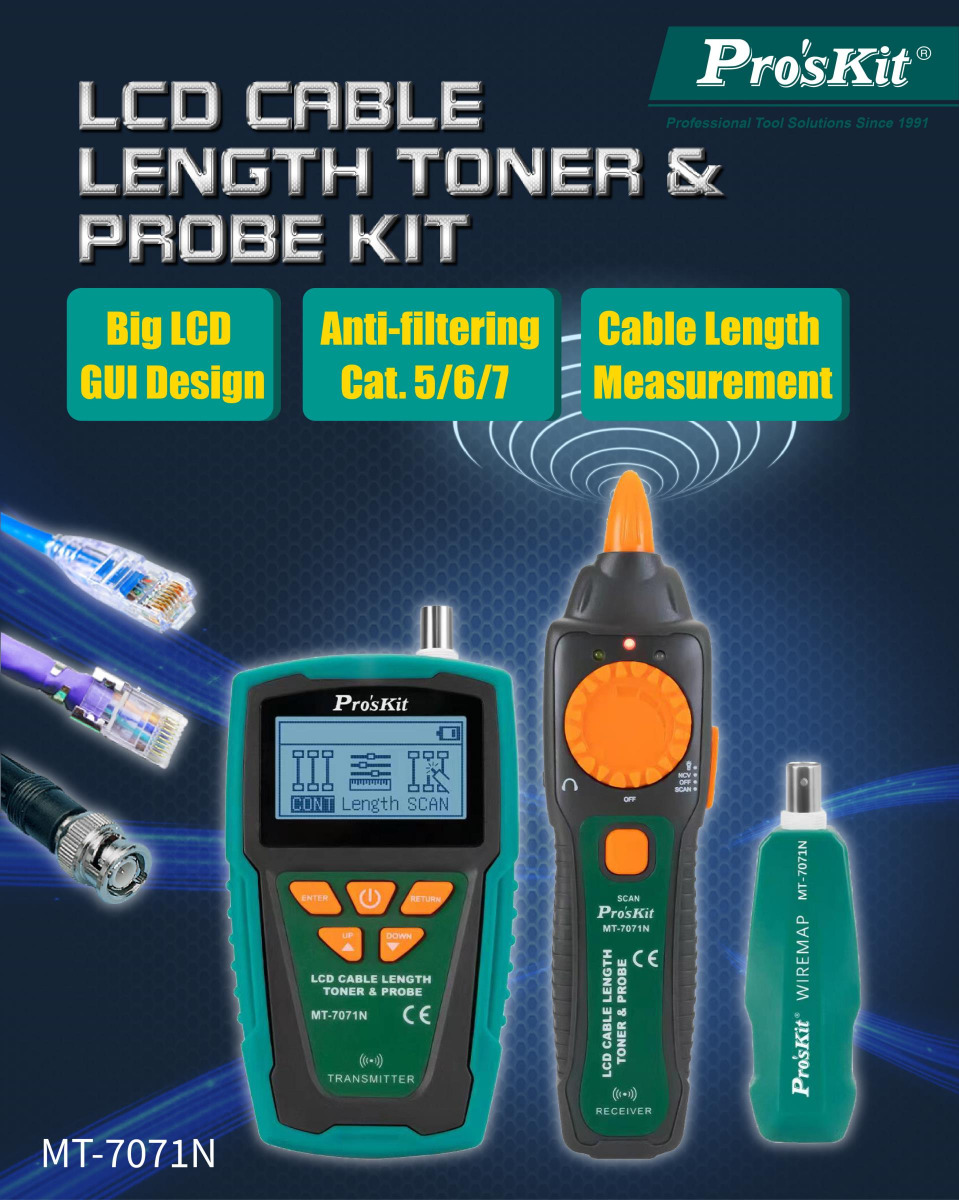 LCD Cable Length Toner & Probe Kit