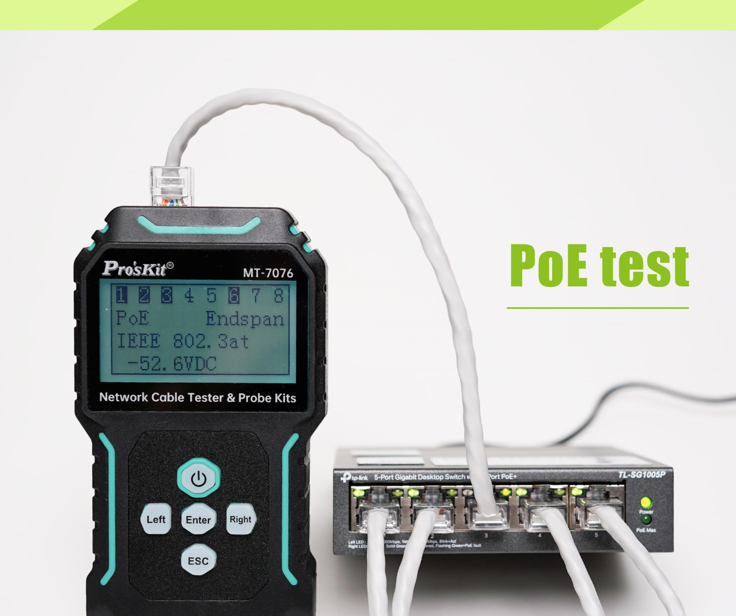 Li-Ion Rechargeable LCD Network Cable Tester and Probe Kit
