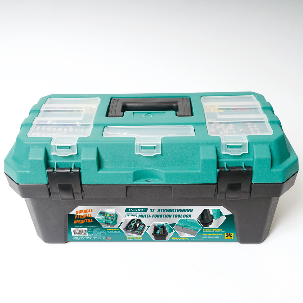 Multi-Function Tool Box with Removable Tray