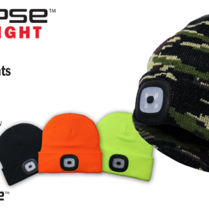 USB LED Rechargeable Beanie Headlight Yellow - Image 4